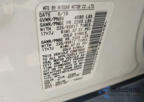 2020 Nissan Rogue Sv Fwd из США, поврежденный, VIN JN8AT2MT0LW000808